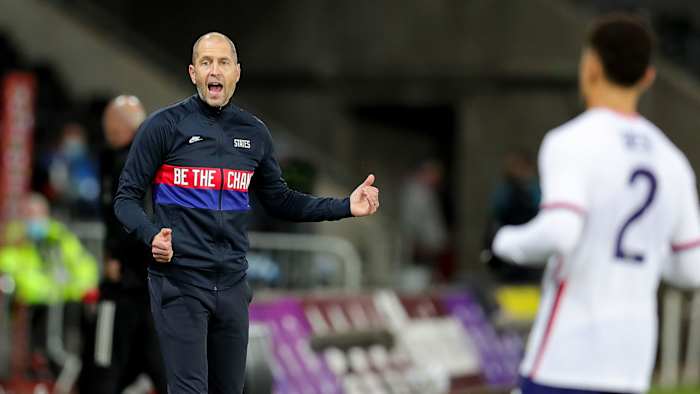 USMNT coach Gregg Berhalter and Sergiño Dest